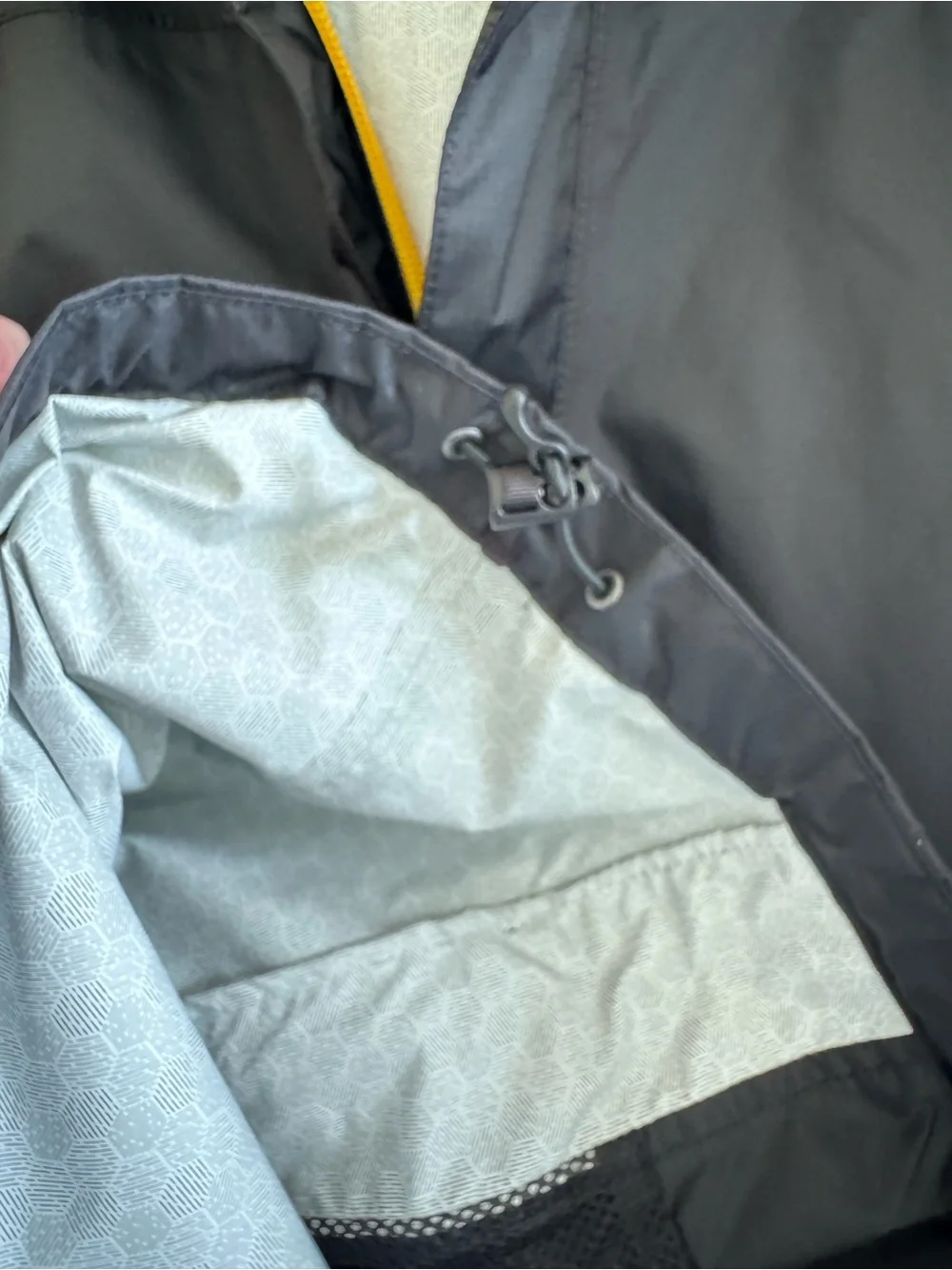The North Face Black Shell Jacket with Yellow Trim Men’s XL NWOT